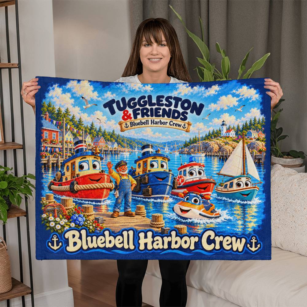 Tuggleston & Friends — Bluebell Harbor Crew Fleece Blanket