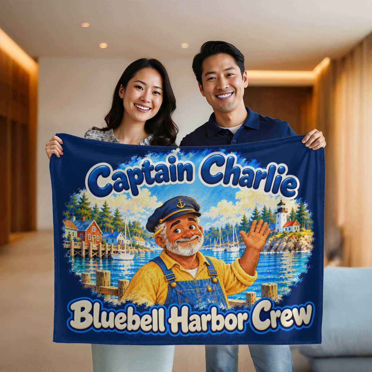 Captain Charlie — Bluebell Harbor Crew Fleece Blanket