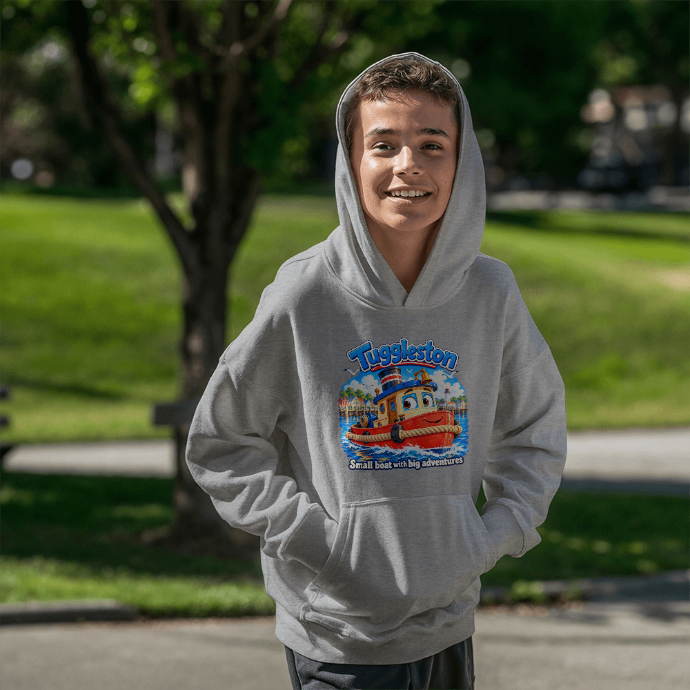 Tuggleston — Small Boat, Big Adventures Kids Hoodie