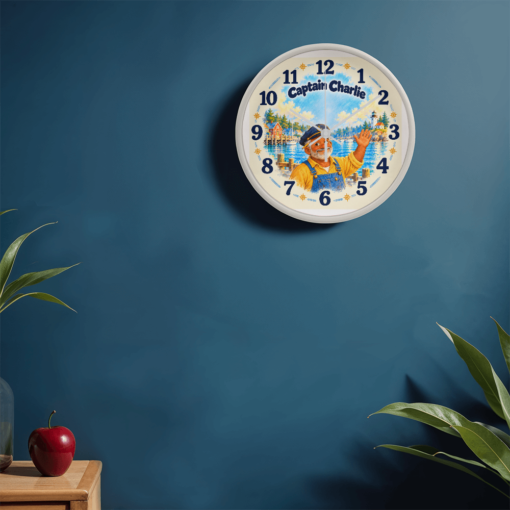Captain Charlie — Bluebell Harbor Wall Clock