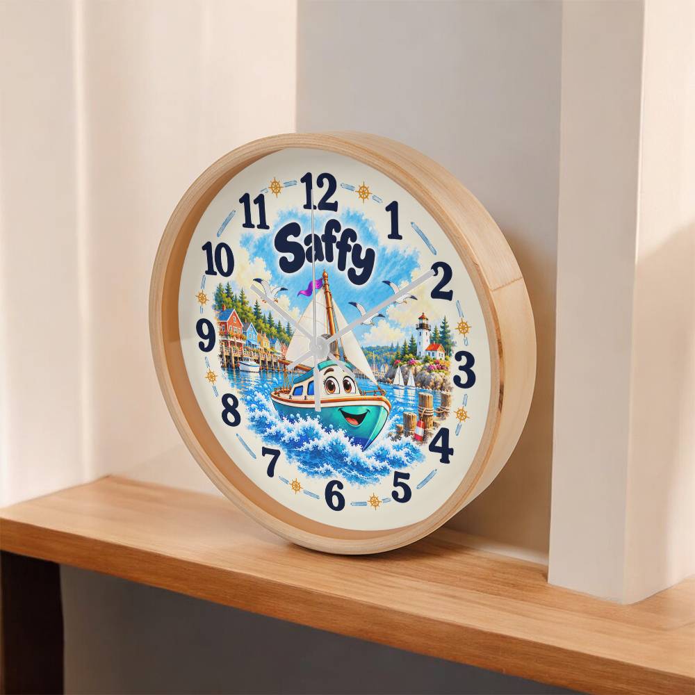 Saffy — Bluebell Harbor Wall Clock