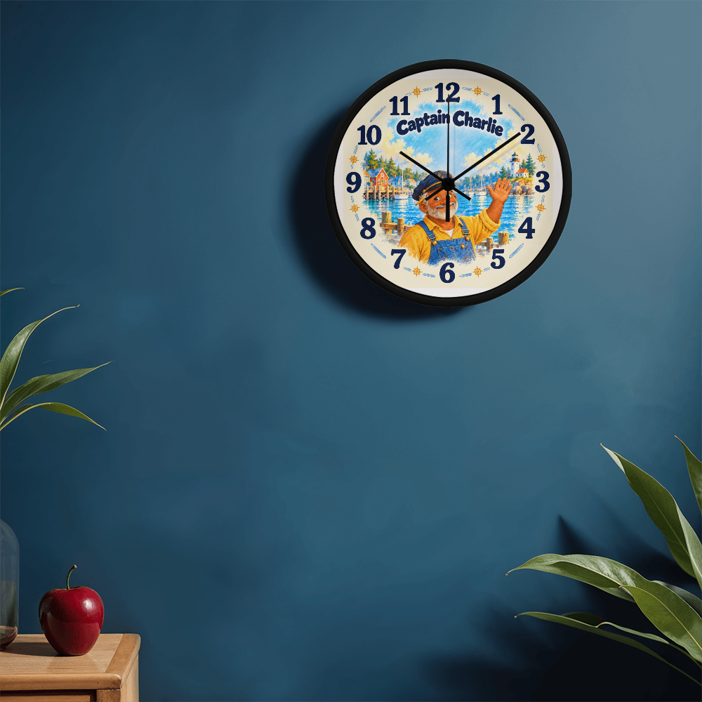 Captain Charlie — Bluebell Harbor Wall Clock