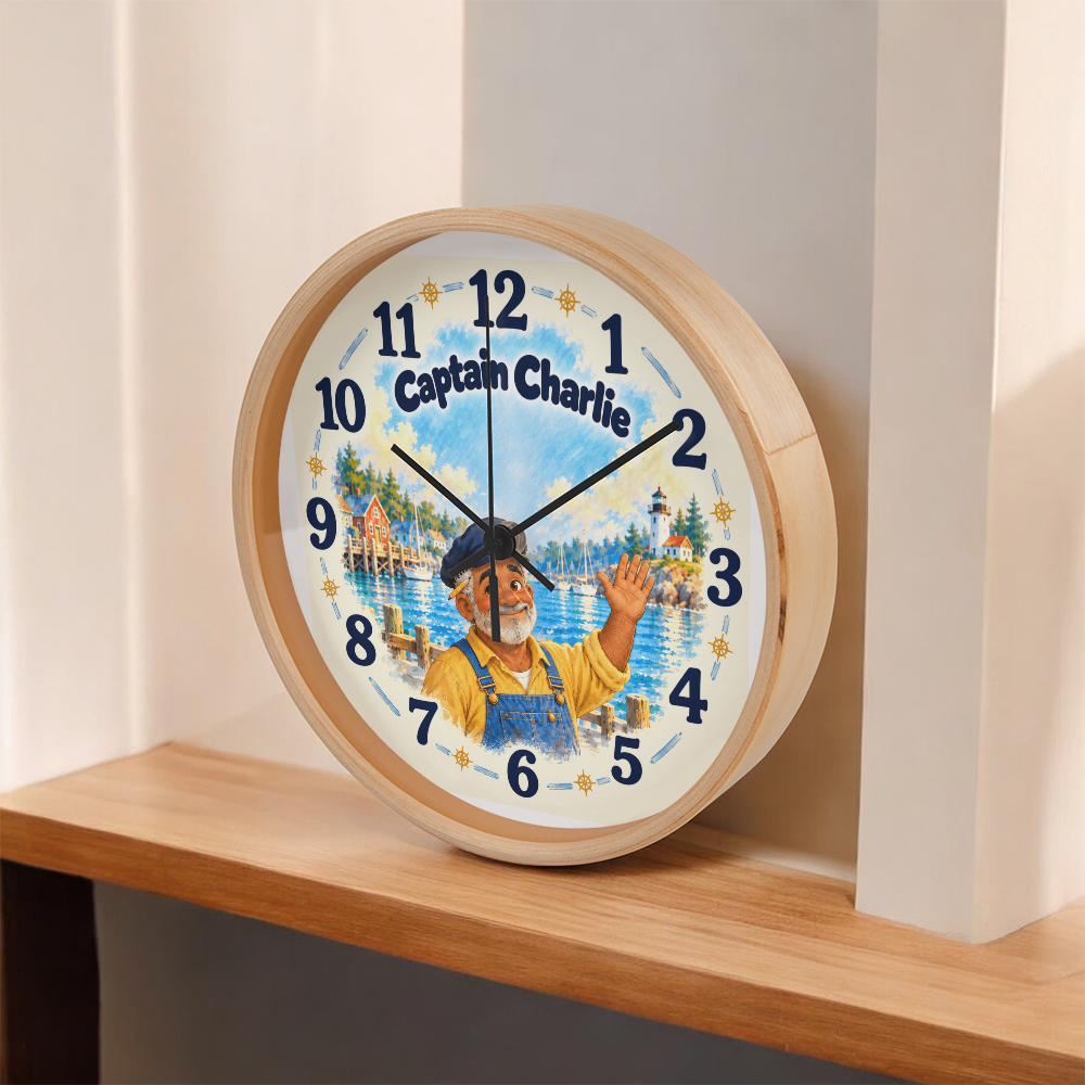 Captain Charlie — Bluebell Harbor Wall Clock