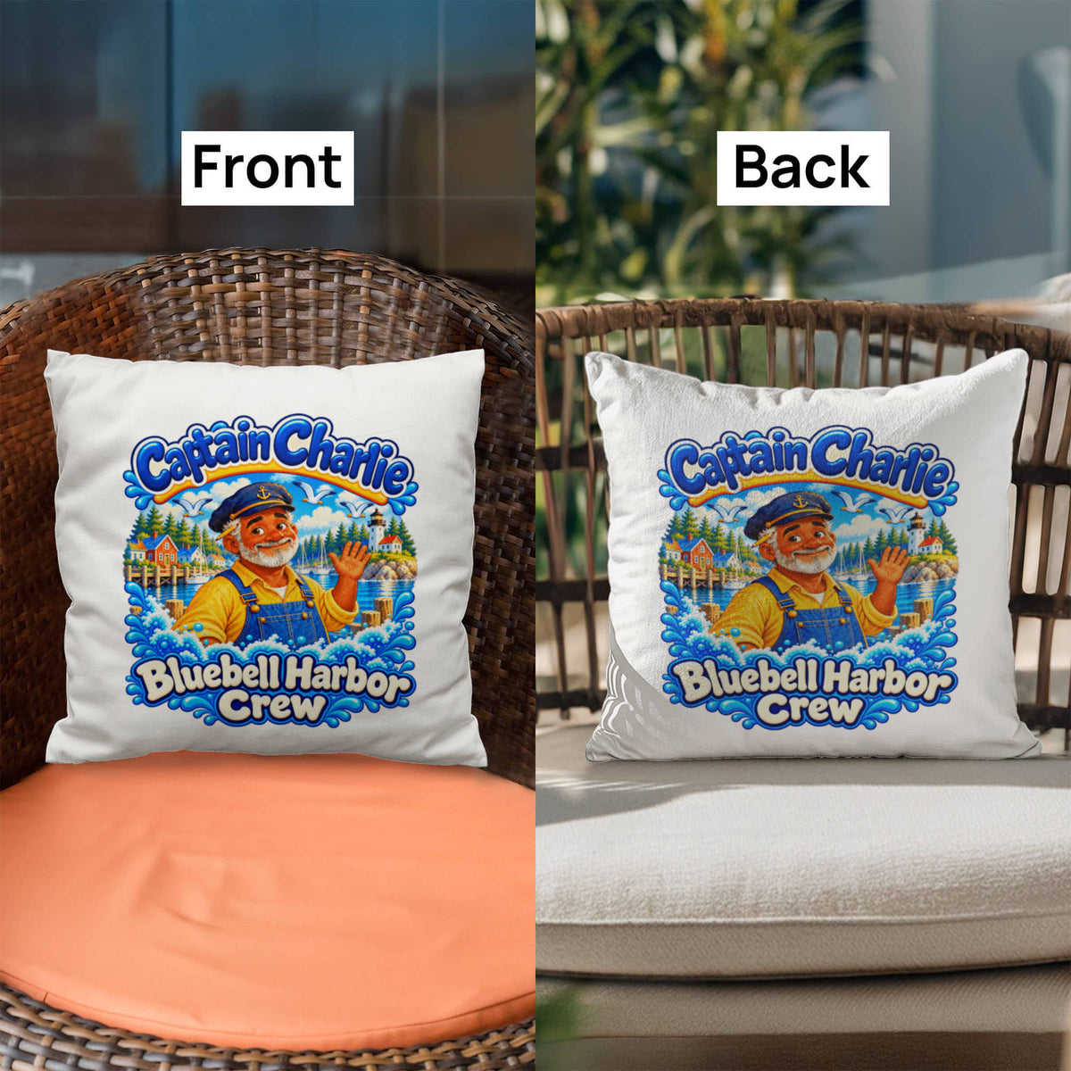 Captain Charlie — Bluebell Harbor Crew Pillow