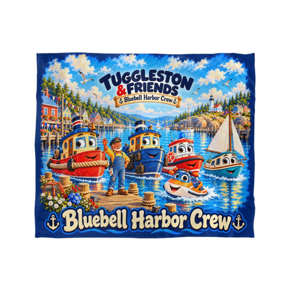 Tuggleston & Friends — Bluebell Harbor Crew Fleece Blanket