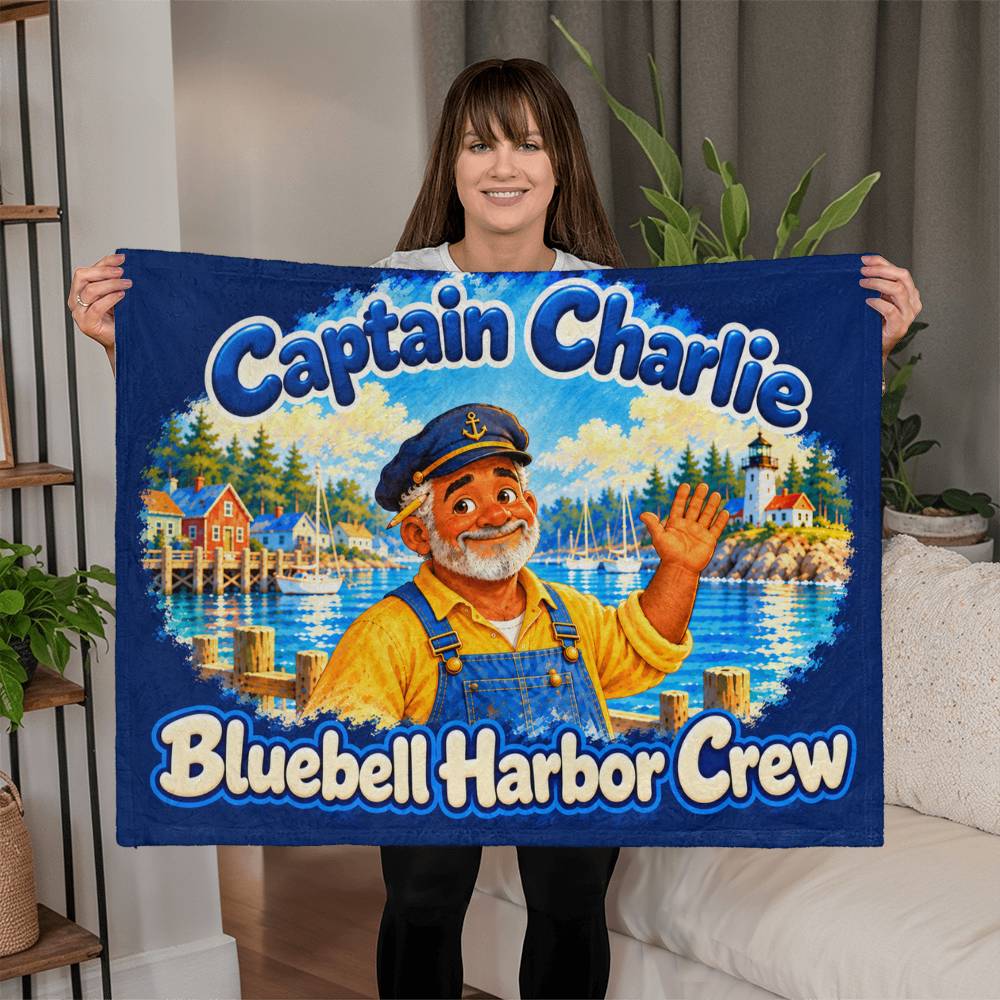 Captain Charlie — Bluebell Harbor Crew Fleece Blanket