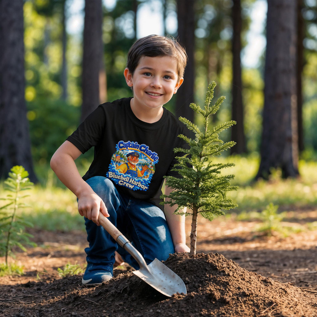 Captain Charlie — Bluebell Harbor Crew Kids T-Shirt