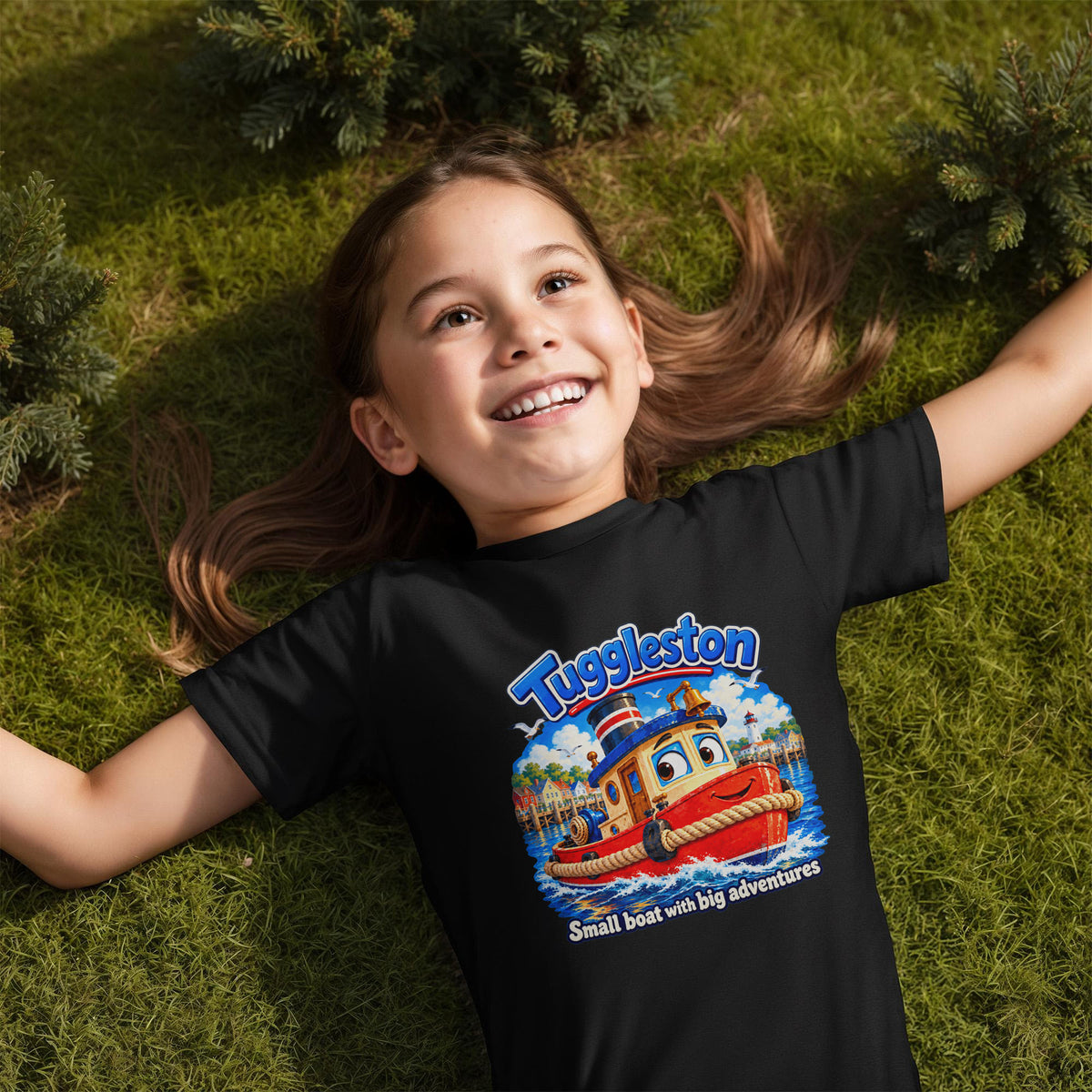 Tuggleston — Small Boat, Big Adventures Kids' T-Shirt