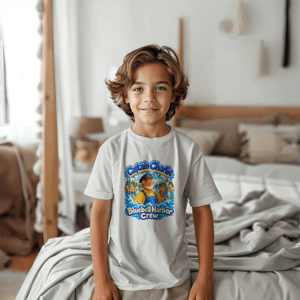 Captain Charlie — Bluebell Harbor Crew Kids T-Shirt