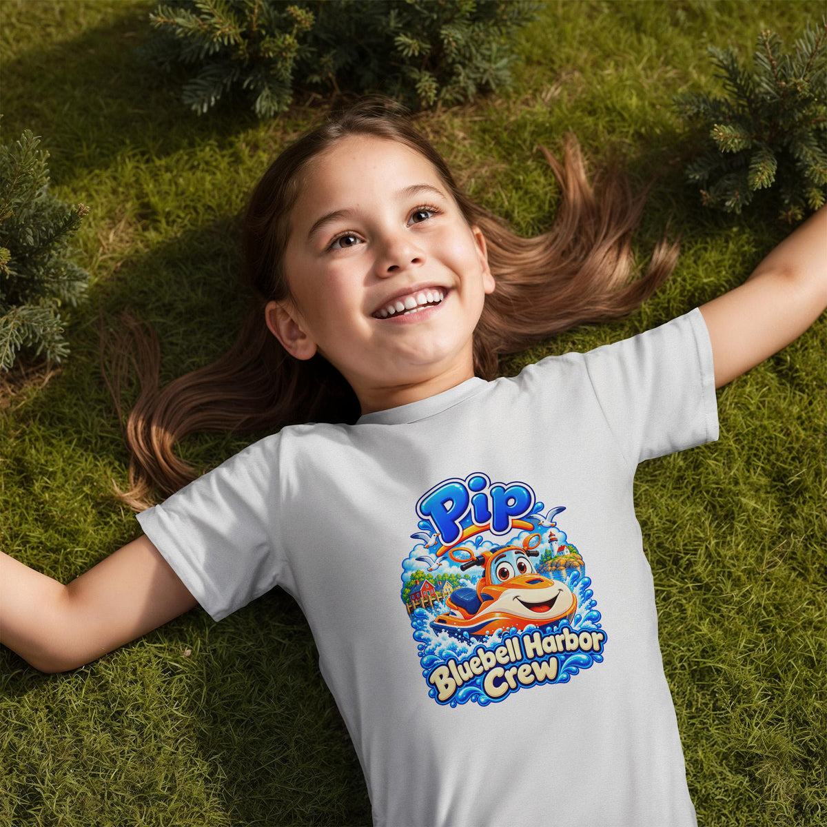 Pip — Bluebell Harbor Crew Kids T-Shirt