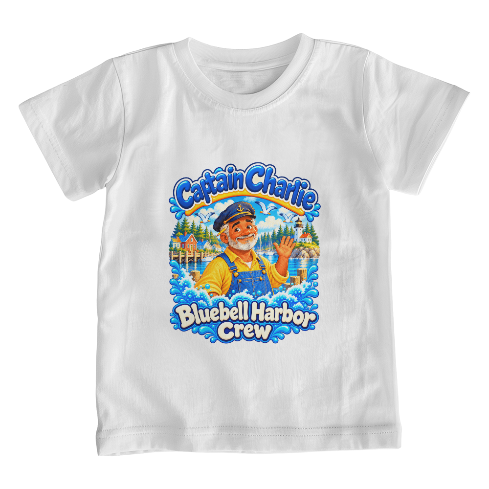Captain Charlie — Bluebell Harbor Crew Kids T-Shirt