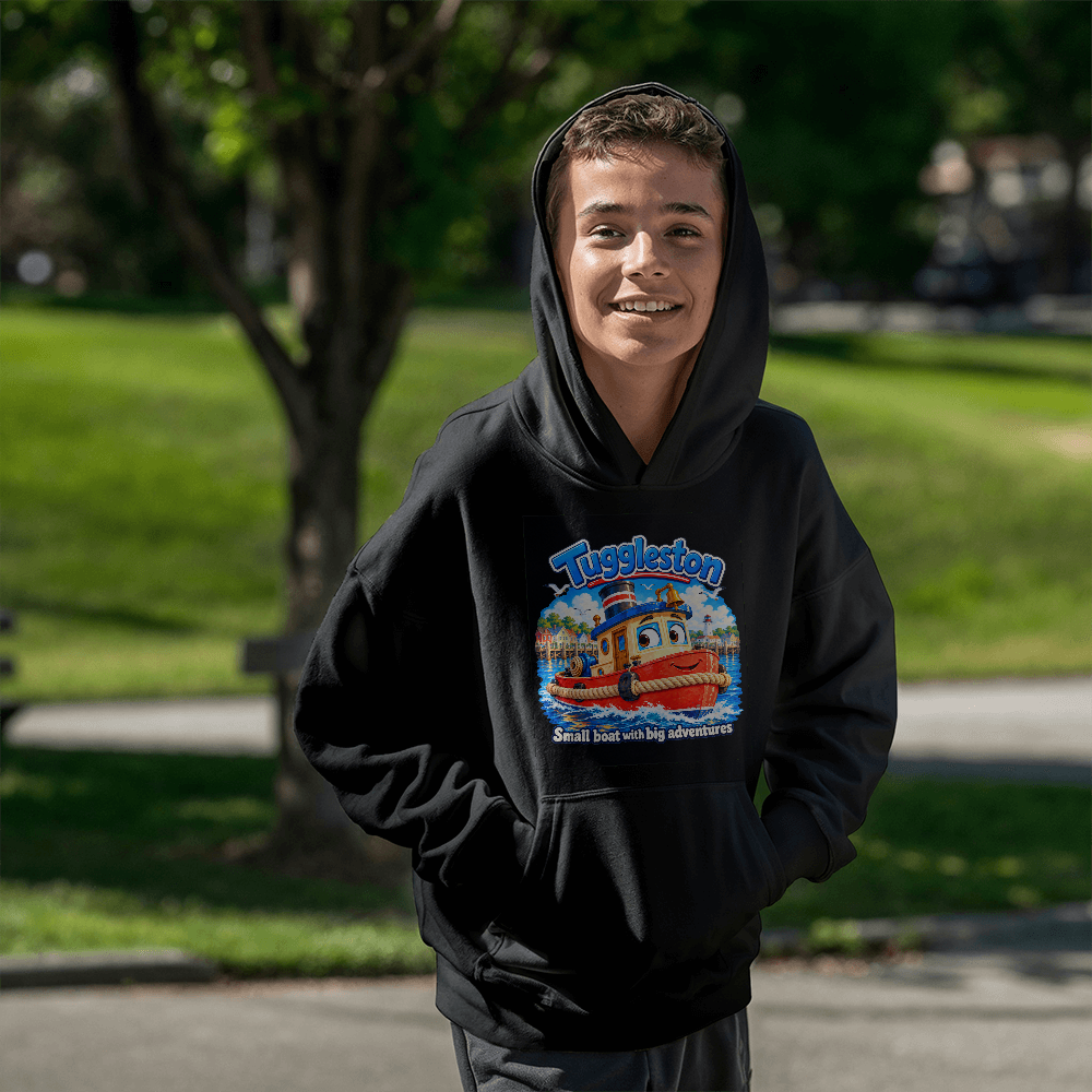 Tuggleston — Small Boat, Big Adventures Kids Hoodie