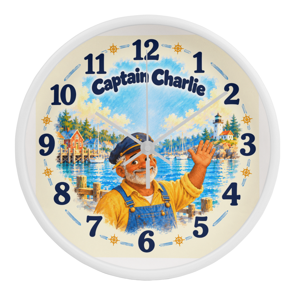 Captain Charlie — Bluebell Harbor Wall Clock