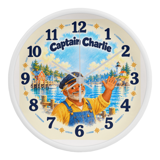 Captain Charlie — Bluebell Harbor Wall Clock