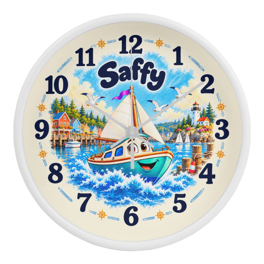 Saffy — Bluebell Harbor Wall Clock