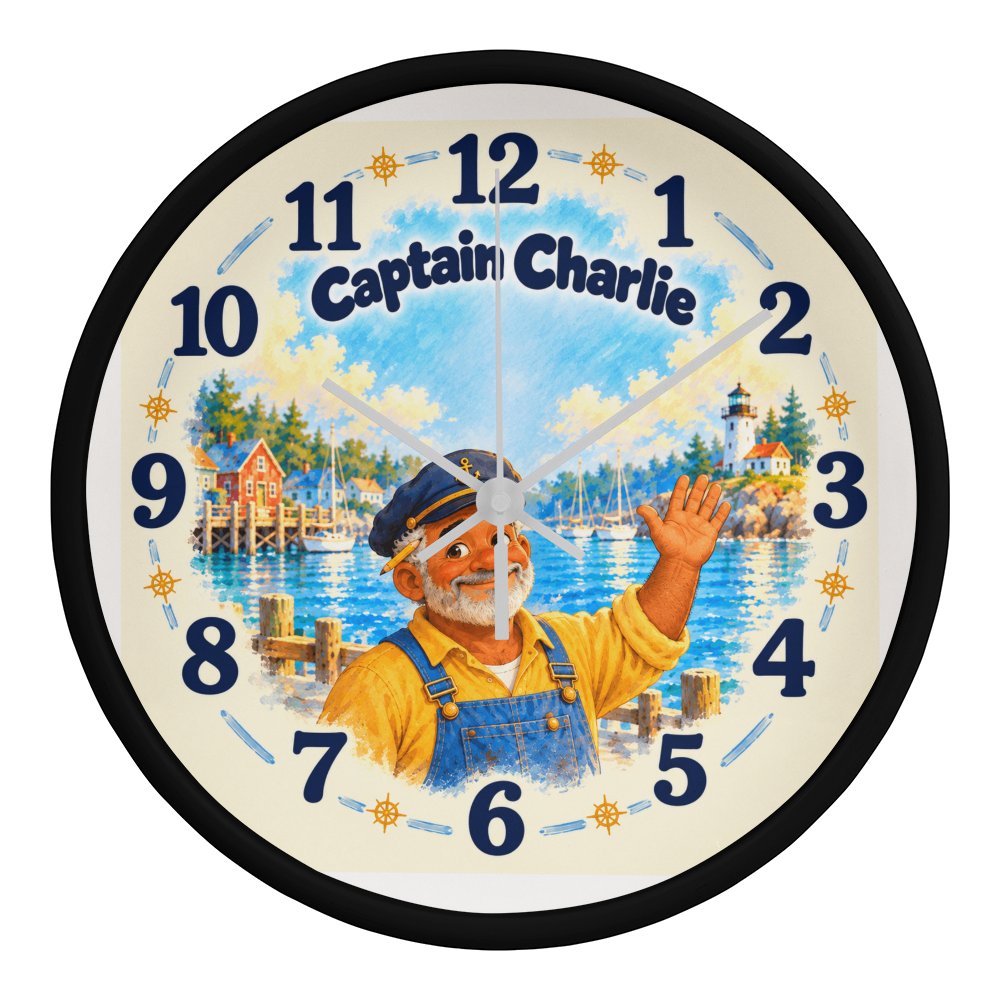 Captain Charlie — Bluebell Harbor Wall Clock