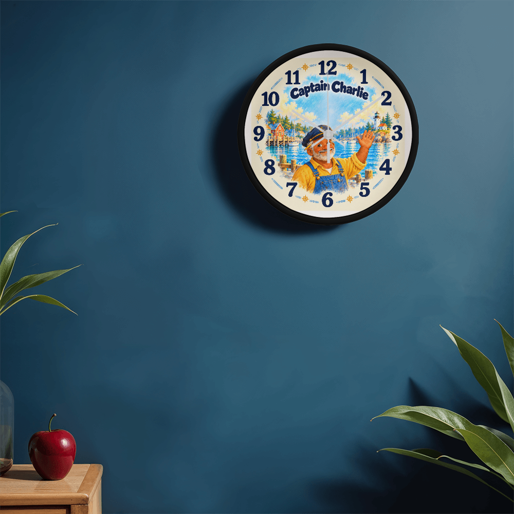 Captain Charlie — Bluebell Harbor Wall Clock