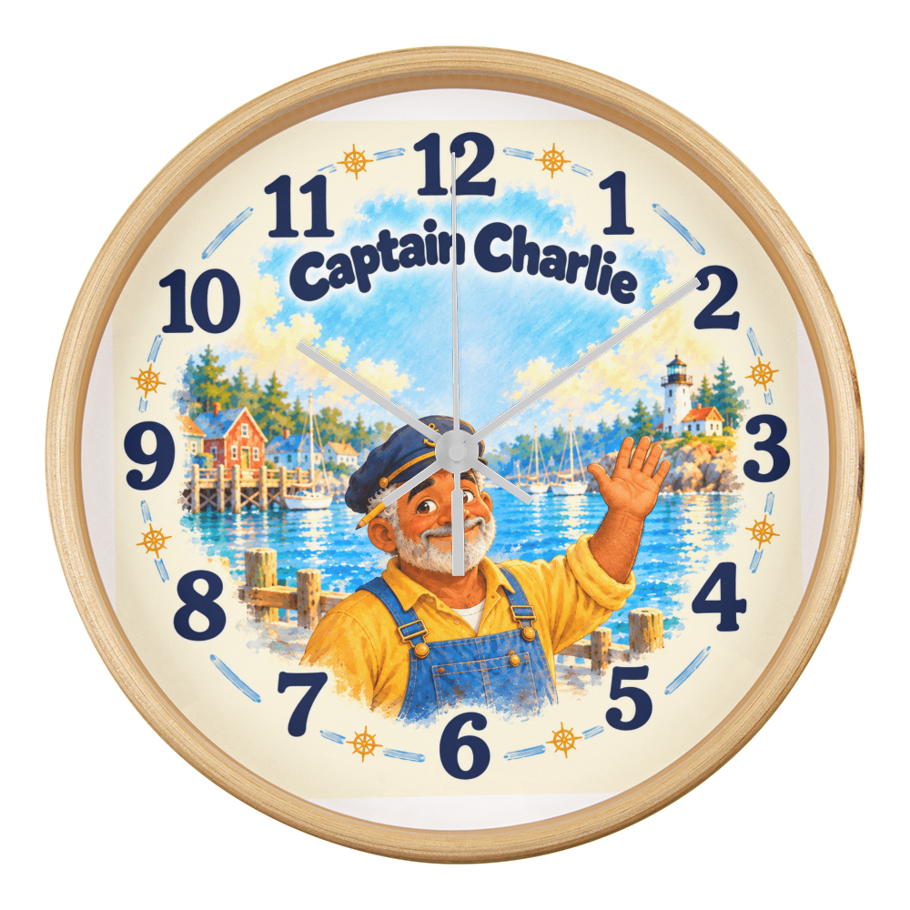 Captain Charlie — Bluebell Harbor Wall Clock