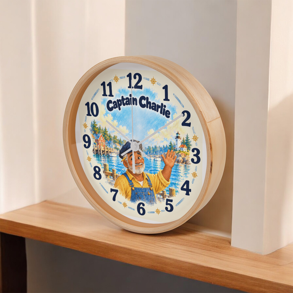 Captain Charlie — Bluebell Harbor Wall Clock