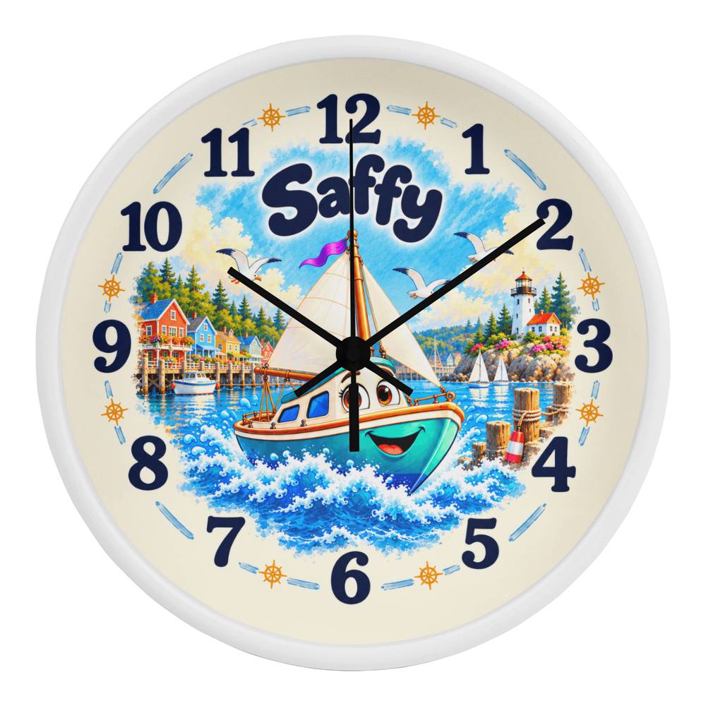 Saffy — Bluebell Harbor Wall Clock