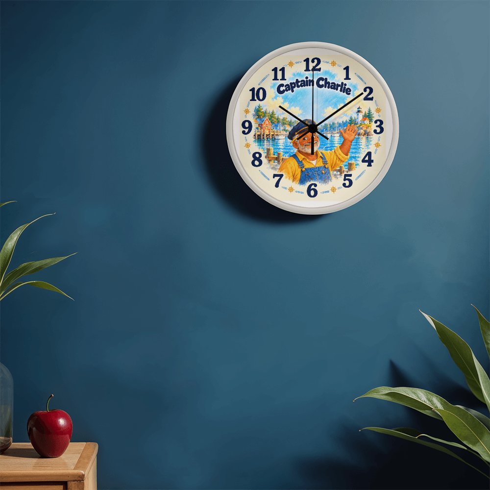 Captain Charlie — Bluebell Harbor Wall Clock