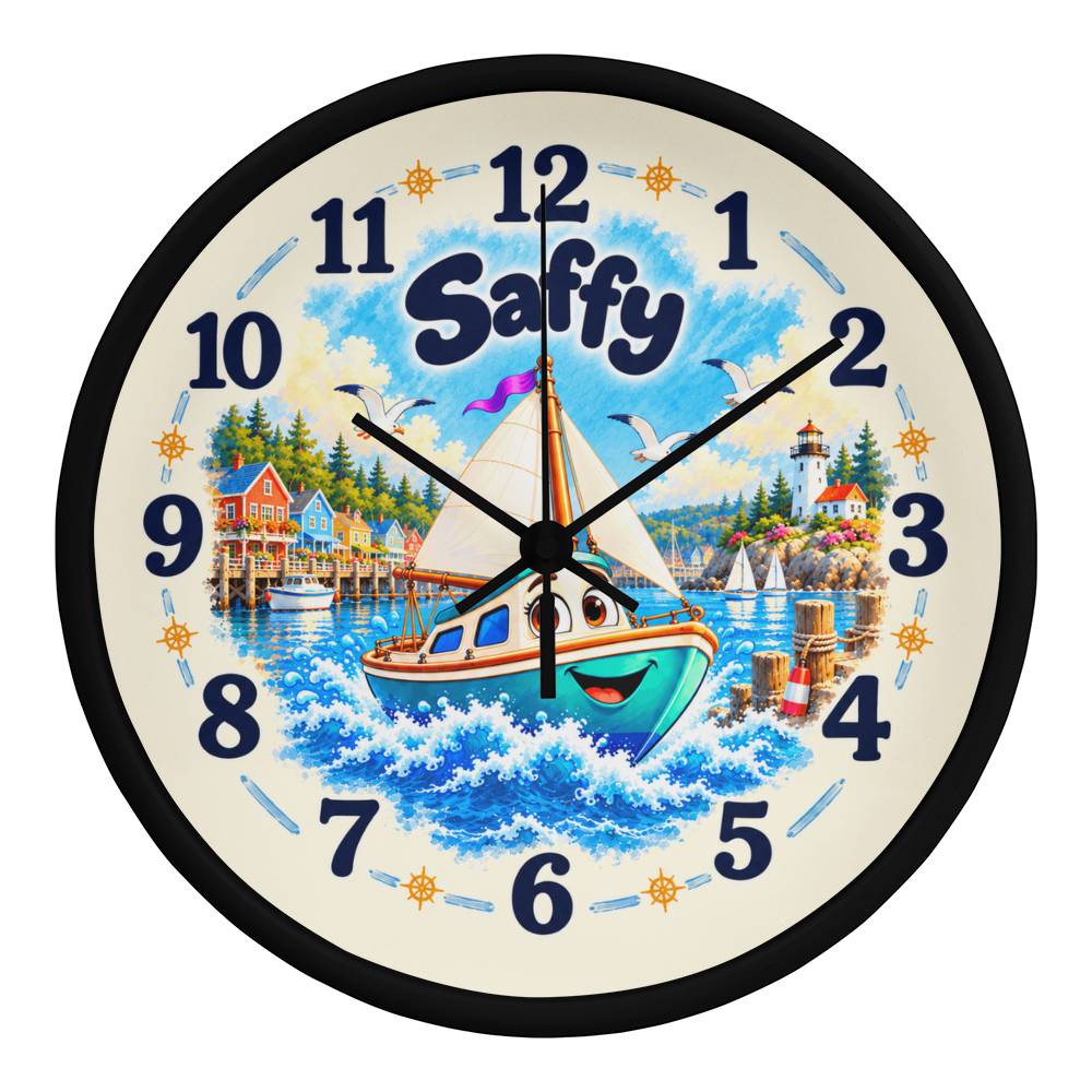 Saffy — Bluebell Harbor Wall Clock