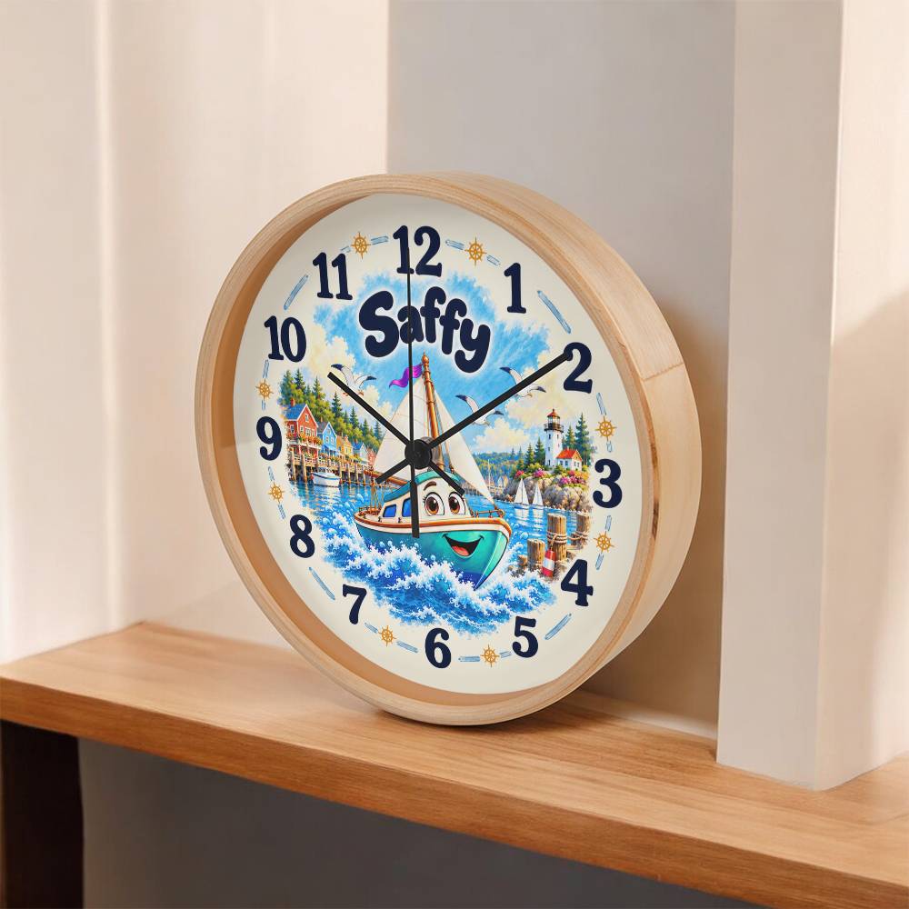 Saffy — Bluebell Harbor Wall Clock
